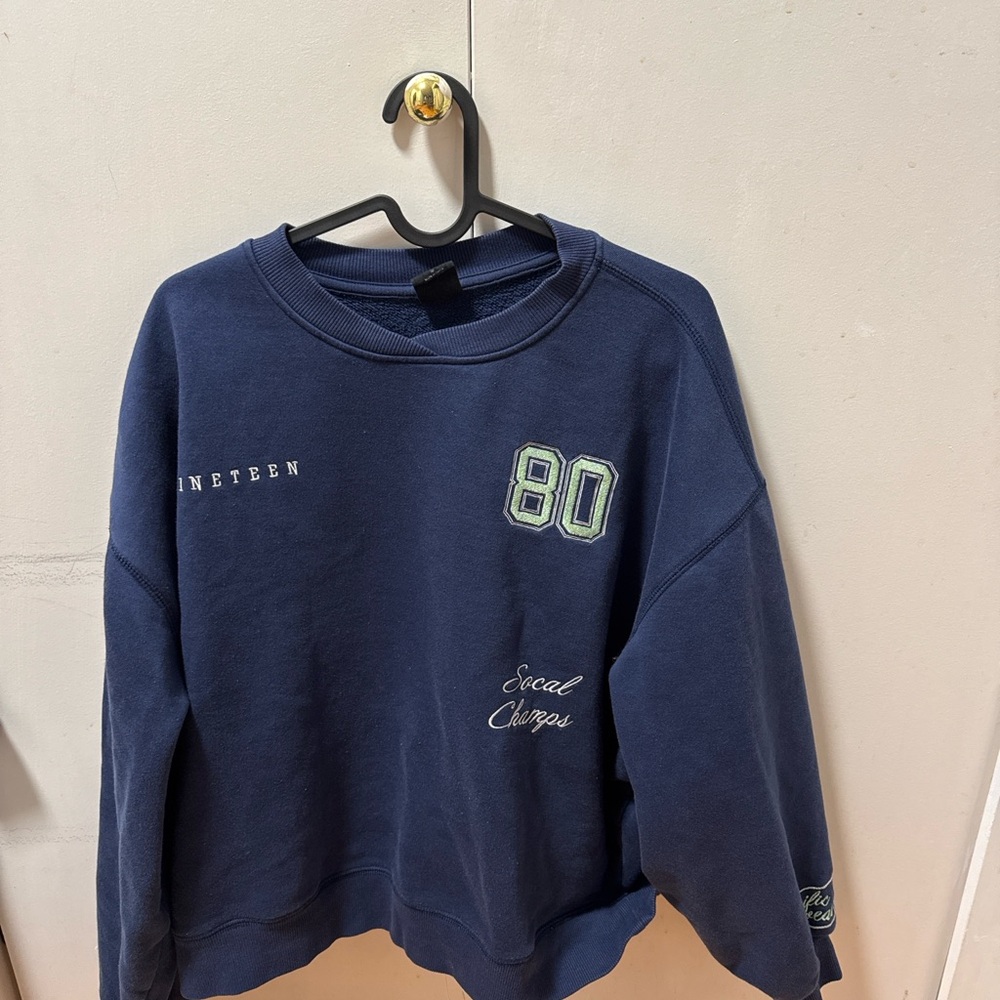Navy Blue Graphic Sweatshirt